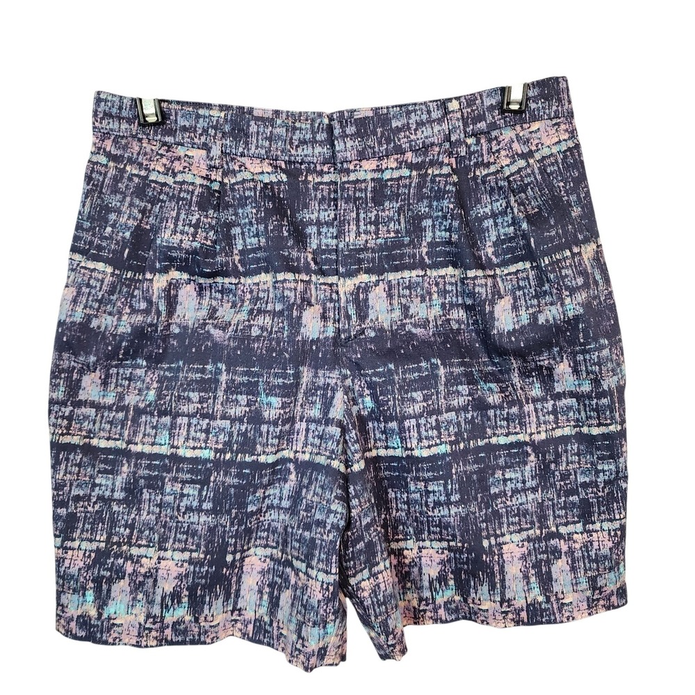 NITCA Size 2 Purple Pleated Preppy Shorts Japanese Designer Abstract Modern Mom